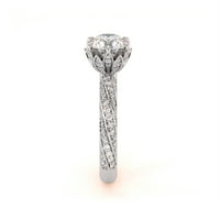Dijamanti cvjetni krunski klasični zaručni prsten moissanite karatni prijedlog prstena