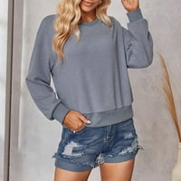 Bluze s dugim rukavima za žene modne žene modne ležerne majica s dugim rukavima TOP bluza pulover okrugli
