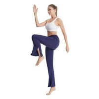 Ženski crossover visokog struka Bootcut Yoga hlače gamaše prednje splitske noge za vežbanje hlače Radne