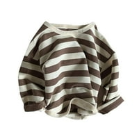 Esaierr Toddler Baby Boys Girls Pamučne majice za novorođeni pulover Tee Stripe Solid Crewneck Ležerne