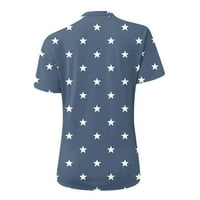 Homedles Žene Ljetni vrhovi - kratki rukav modni ispisani posadni vrat labavi majice za žene mornarice