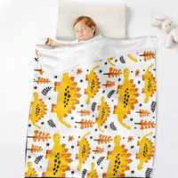 Bacanje pokrivača dinosaurus crtani tiskani mekani flanel ugodne bebe za bebe koja se može opustiti lagana sva sezona nejasna pokrivačica za kauč, kauč i krevet