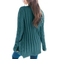 YOBECHO ženski proljetni i jesenji kabelski pleteni gumb KARDIGAN džemper