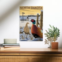 Sjeverna Dakota, fazani Birch Wood Wall znak
