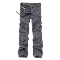 Auroural Muškarci Hlače Muška labava multi-džepa oprane kombinezone na otvorenom ležerne hlače pantalone