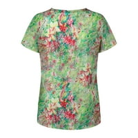 Plus veličine Grafički tinejdžeri za žene Ljeto Trendy V izrez Loop Ležerne prilike Cvjetne majice s