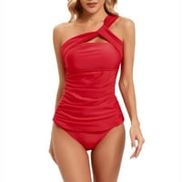 Corashan kupaći kostim za žene V-izrez Ženska kupaći kostim bez leđa Čvrsta boja Bikini kupaći kostim