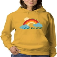 Retro Rainbow Love je ljubavna kapuljača žene -Image by Shutterstock, ženska 4x-velika