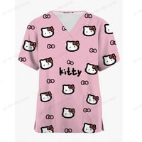 Hello Kitty Ispis sestre Radne uniforme Ženski džepovi Radnici majica Bluza Sestra Scrubs Crubs Pribor