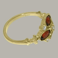 Britanska napravljena 10k žuto zlato prirodni dijamant i granetiv ženski Wingens Obećani prsten - Opcije