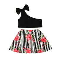 Baby Girl Outfits 6-mjeseci dječje djece Dječje odjeću casual plaža Soild bez rukava s rukavima od cvjetne
