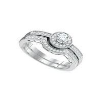 Jewels 10kt bijelo zlato Žene Okrugli dijamant Bridalni vjenčani prsten za venčanje CTTW