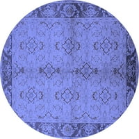 Ahgly Company Machine Persible Okrugli orijentalni plavi tradicionalni prostirci, 5 'krug
