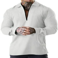 Sanviglor Muška bluza dugih rukava na dugim rukavima Zipper polo majica Atletic pulover uredske majice