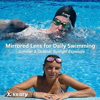 Naočale za plivanje, naočare za plivanje Nema punjenja pune zaštite za odrasle udobne dnevne naočale sa zrcalnim anti-mag objektivom