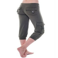 Sanviglor Women Capris Pant elastična struka dna niska struka Capri Capri Yoga hlače pantalone za slobodno