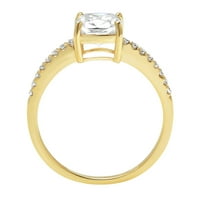 2. CT jastuk Cleani simulirani dijamant 18k žuti zlatni graviranje izjava bridalna godišnjica Angažovanje vjenčanog prstena veličine 5