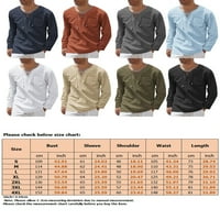 Glonme Vintage vrhovi za muškarce Regularne fit košulje za odmor Casual V izrez Tunika majica tamno