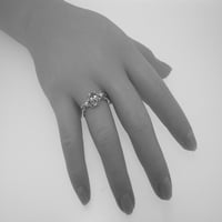 Britanci napravio je 10k žuto zlato prirodni smaragdni i kultivirani prsten od ženskog ženskog žrtava - Opcije veličine - veličine 9