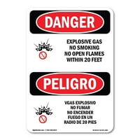 Znak opasnosti - eksplozivni plin Ne pušeći noge dvojezični