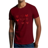 Muškarci Valentines Dnevne majice kratki rukav modni casual par srca Grafički okrugli vrat Pulover majica