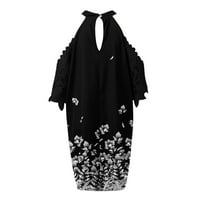 TOTO mini haljine za žene Ljeto Hollow V-izrez hladnog krovnog kroja za hlađenje čipke kratkih rukava