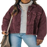 Ženske kolumske jakne na dugme dugih rukava Ležerne prilike za pad za zimske obloge sa džepovima