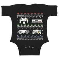 Neugodni stilovi ružna božićna beba odijela Bodysuit Gamer Xmas Romper