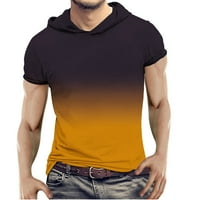 Amidoa novi muški 3D gradijentni tiskani majica s kapuljačom kratkim rukavima, kratkim rukavima bluze
