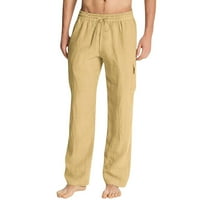 Wendunide teretni pantalone za muškarce muške casual solid pantalone pune dužine bočnih džepova nacrtajući