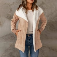 Umitay zimska jakna Ženska ležerna puna boja labava plišana velika jakna sa džepovima