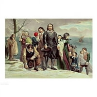 Slijetanje hodočasnika na Plymouth Massachusettsu 22. decembra Poster Print - in. - Veliki