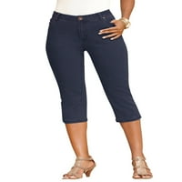 Roamans Women's Plus size Denim Capri traperice