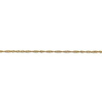 Real 14KT žuti zlatni lanac lančana lančana lančana narukvica; ; za odrasle i tinejdžere; Za žene i