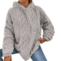 Ženska pulover sa kapuljačom plus jacquard tkanina prevelika dukserica labava fit dugih rukava dukserica