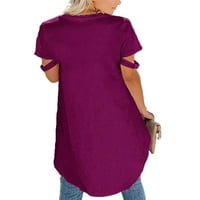 Hait ženski baggy visoki majica s niskim rukom, labava asimetrična tee plaža pune boje gutanja majica
