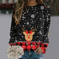 Djevojke Modni gornji božićni print pulover dugih rukava Ležerne duksere bez kapuljača