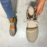 Ženske sandale modne ležerne ravne stane čipkaste leopard-tisak cipele bež veličine 8