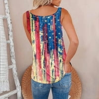 Ženski bez rukava Ljetne američke zastave Cami košulje V-izrez patentni zatvarač patriotski jul tenk