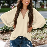 Cotonie ženska ležerna košulja od pulover s dugim rukavima od pulover s dugim rukavima, velike na prodaju m
