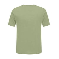 Ženske vrhove kratkih rukava casual bluza tiskane žene majice okrugle dekoltene ljetne majice tunika mint zelena 3xl