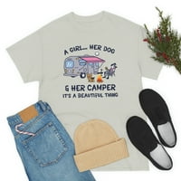 Obiteljskop LLC majica za žene za žene Camping majica, djevojke njenog psa i njezina majica kamper,