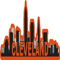 10in 3in crvena narandžasta naljepnica za Cleveland Skyline