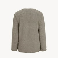 Ženski džemper kaput- casual plus plišani džepovi džemper prema gornjem odjećnju tipke Cardigan kaput