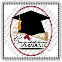 8 Okrugli ~ Čestitamo Diplomirani diplomirani ~ Jestivi kolač za kolače TOPPER - D973