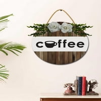 Eveokoki Potpis za kafu RUSTIC WOOD COFFEAL potpisuje seoska kuća za kavu zidni dekor drvena ploča Viseći