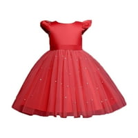 Pedort Baby Girls 'haljine dječje djevojke odijevaju ljetne haljine od poliestera bez rukava Tutu crvena,