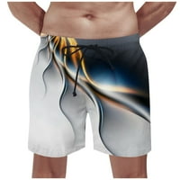 Cuoff Hlače Ljeto muške kratke hlače 3D digitalno slovo tiskane ravno hlače za noge plaže na plaži Sivi