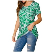 Žene vrhovi ženske ljetne kratke kratkih rukava majica kratkih rukava casual tee vrhovi xxxl, zelena