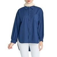 Ženska karijska majica Žene Casual Solid Color Multicolor rever Dugim rukavima Up Cardigan Majica Košulja
